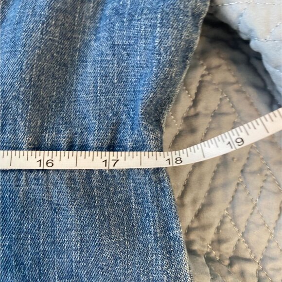 Vintage Western Romantic 12 Denim Babydoll Empire Waist Button Up Maxi Dress - Picture 10 of 13